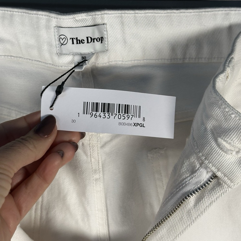 NWT‎ The Drop Women 30 Ian Relaxed Fit Straight leg Jeans White Casual Every day - Picture 5 of 13